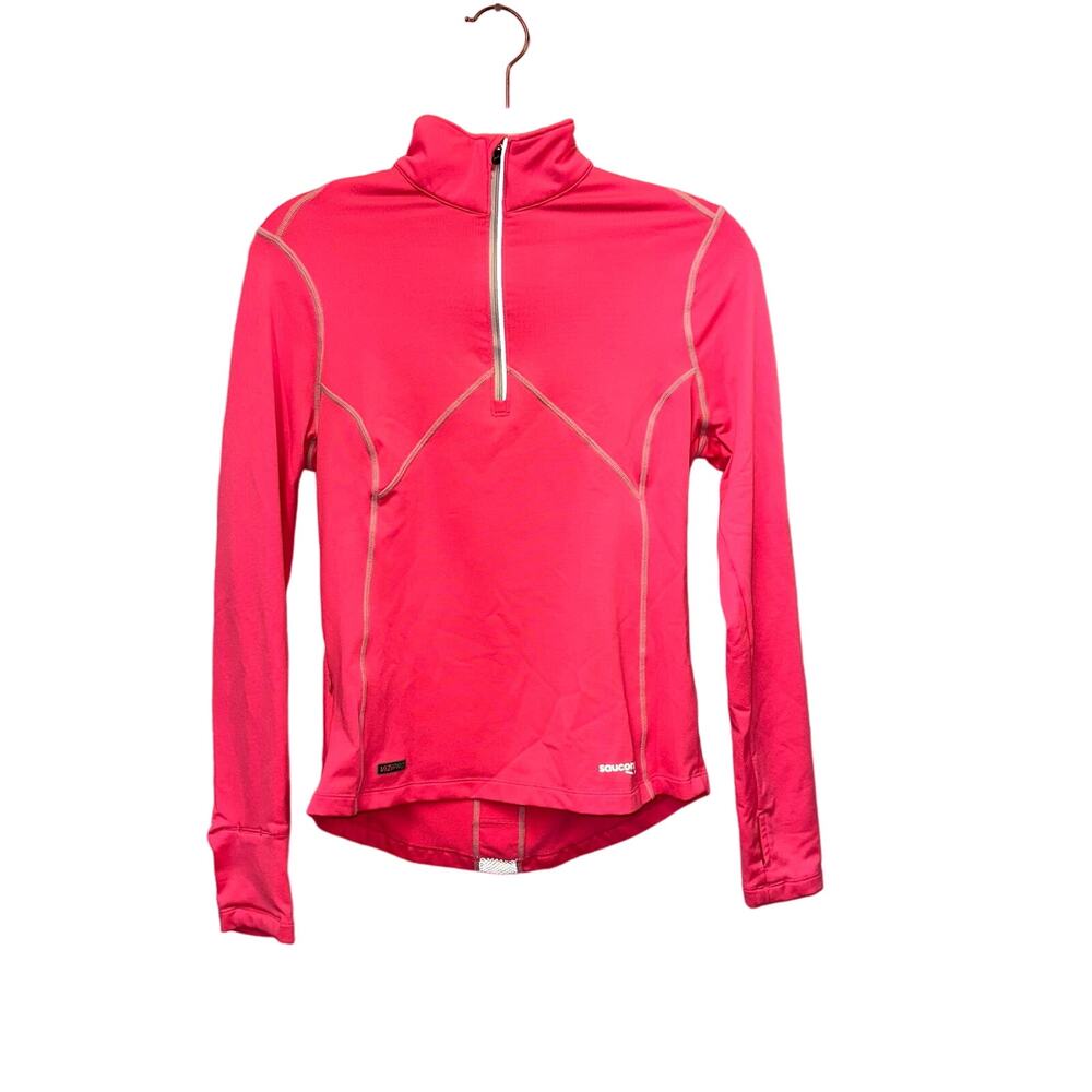 Saucony ViziPro‎ Running Top Small Pink Quarter Zip Reflective Long Sleeve